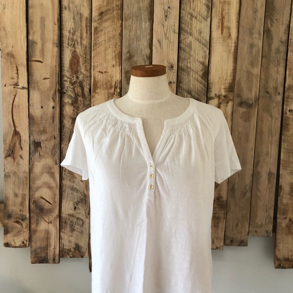 Lilly Pulitzer Tops - NWT Lilly Pulitzer Short Sleeve Essie Top White Size Medium